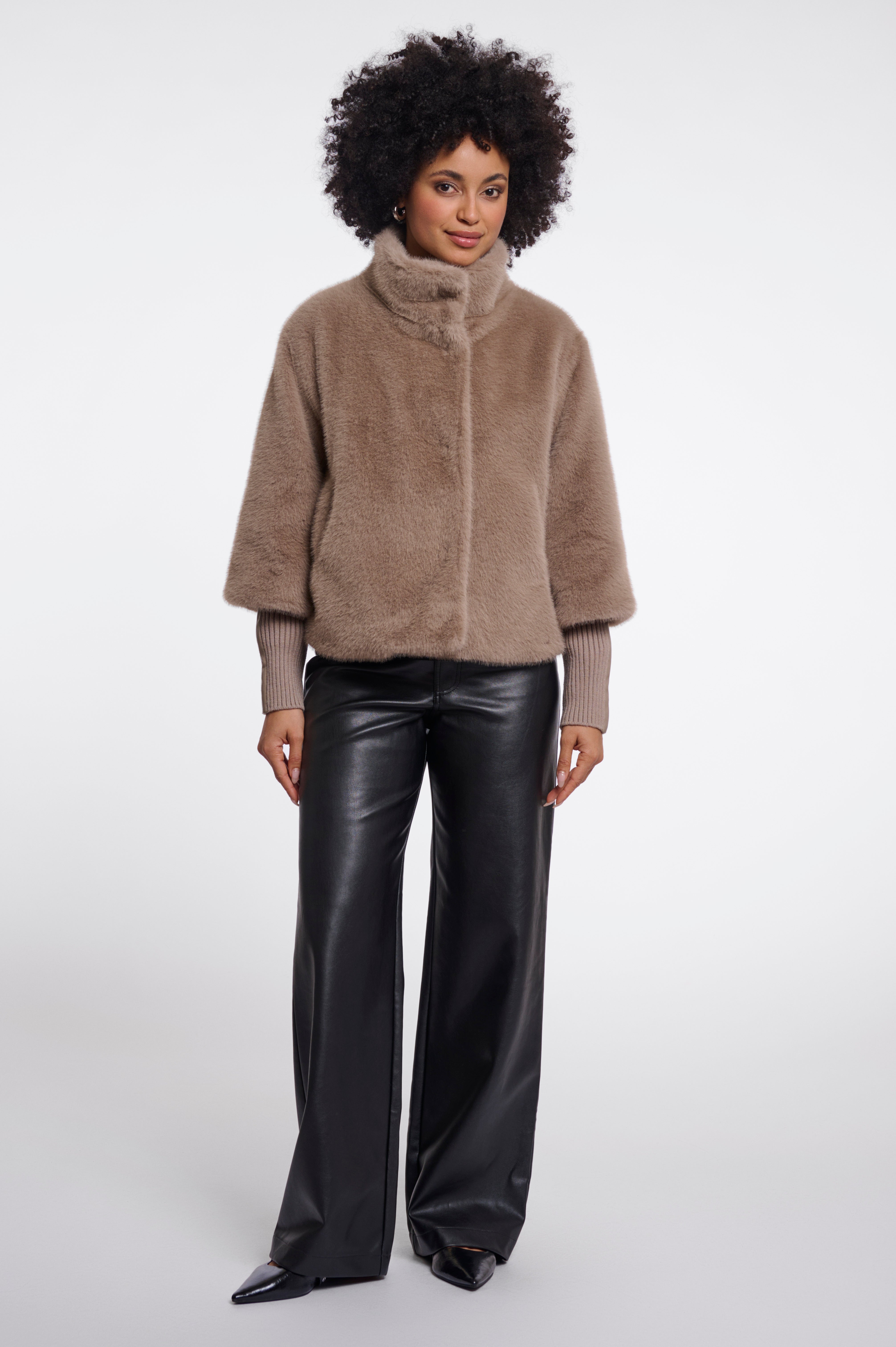 W6-NESRIN Giacca Ecopelliccia Mocha Latte