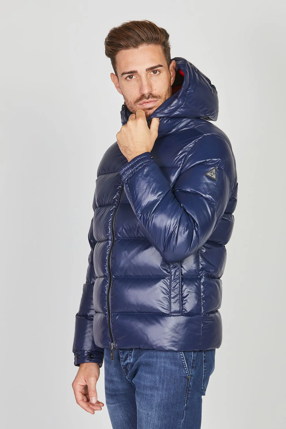 W4-4035 GLACIER Piumino Ultrapuffer Cappuccio Blue Man