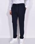 SU4-4250 Pantalone Piquet Coulisse Navy Man