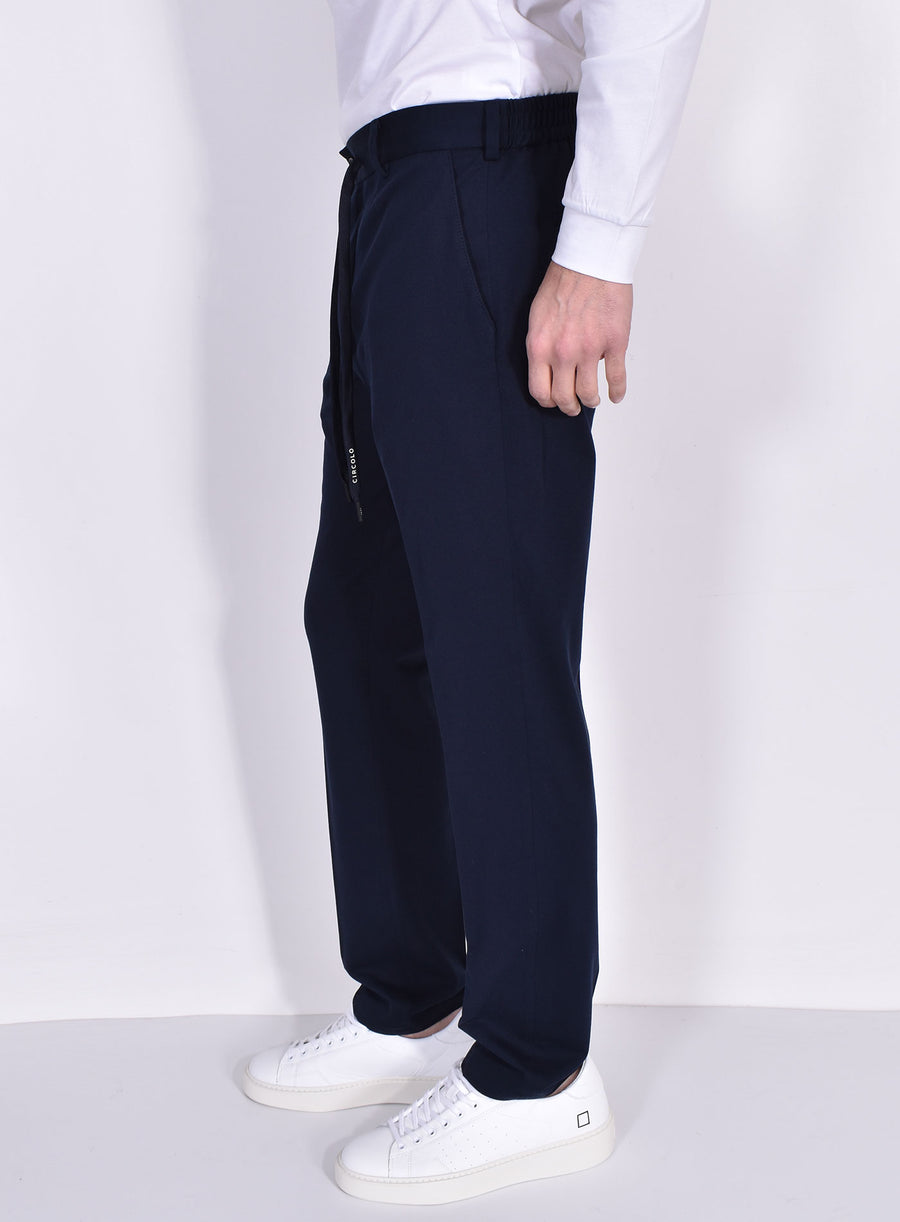 SU4-4250 Pantalone Piquet Coulisse Navy Man