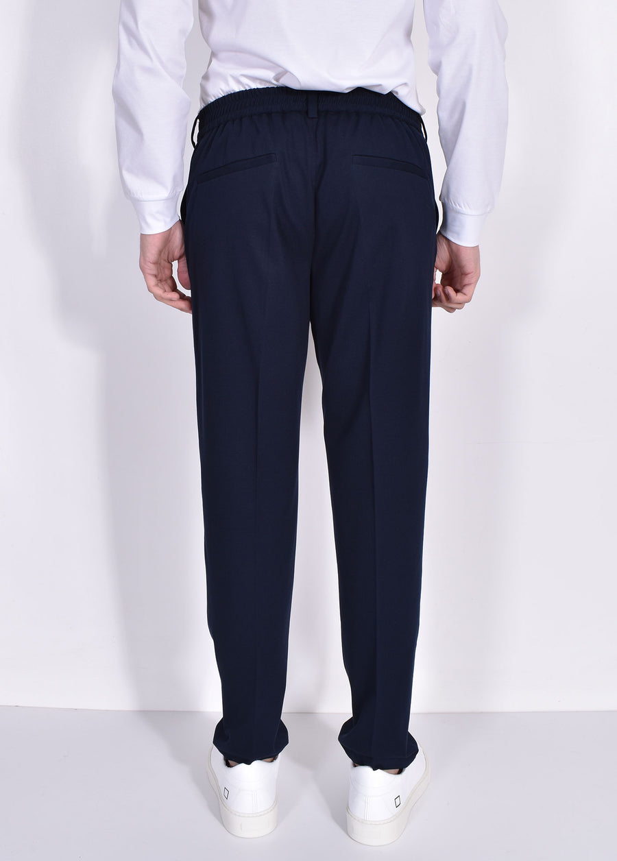 SU4-4250 Pantalone Piquet Coulisse Navy Man