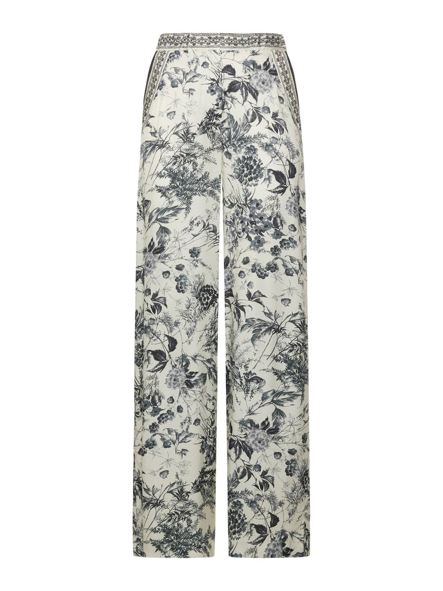 S5-PA002 Pantalone Largo in stampa Flower ink