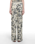 S5-PA002 Pantalone Largo in stampa Flower ink