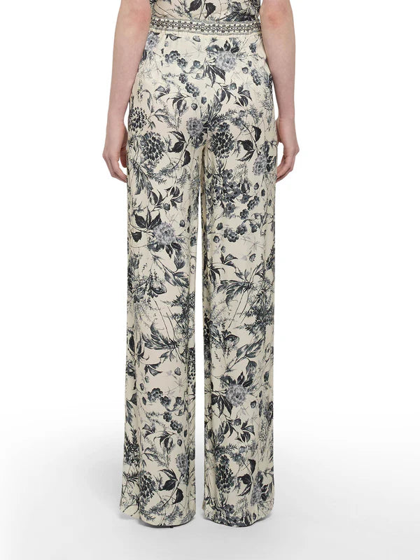 S5-PA002 Pantalone Largo in stampa Flower ink