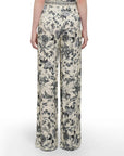 S5-PA002 Pantalone Largo in stampa Flower ink