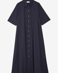 S6-DA5377 Abito Chemisier Svasato Cotone Blu Night