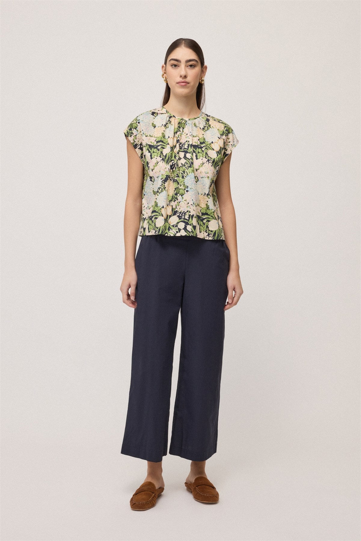 S6-DP9741-2 Pantalone Cotone Cropped Night