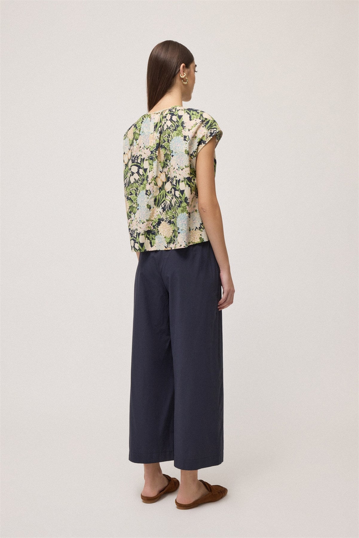 S6-DP9741-2 Pantalone Cotone Cropped Night