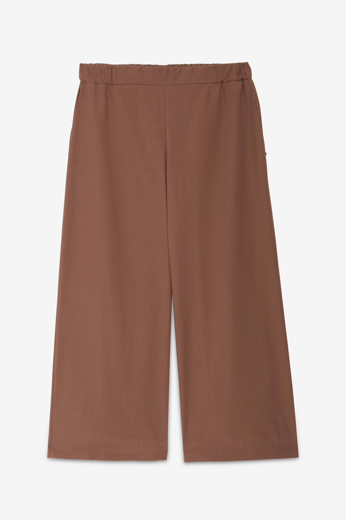 S6-DP9741-2 Pantalone Cotone Cropped Cioccolata