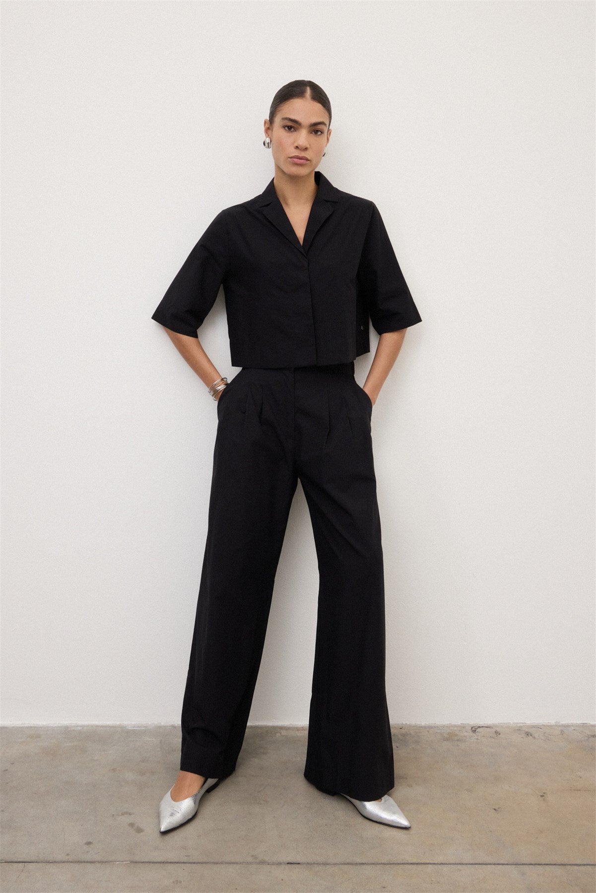 S6-DP9742-2 Pantalone Cotone Nero