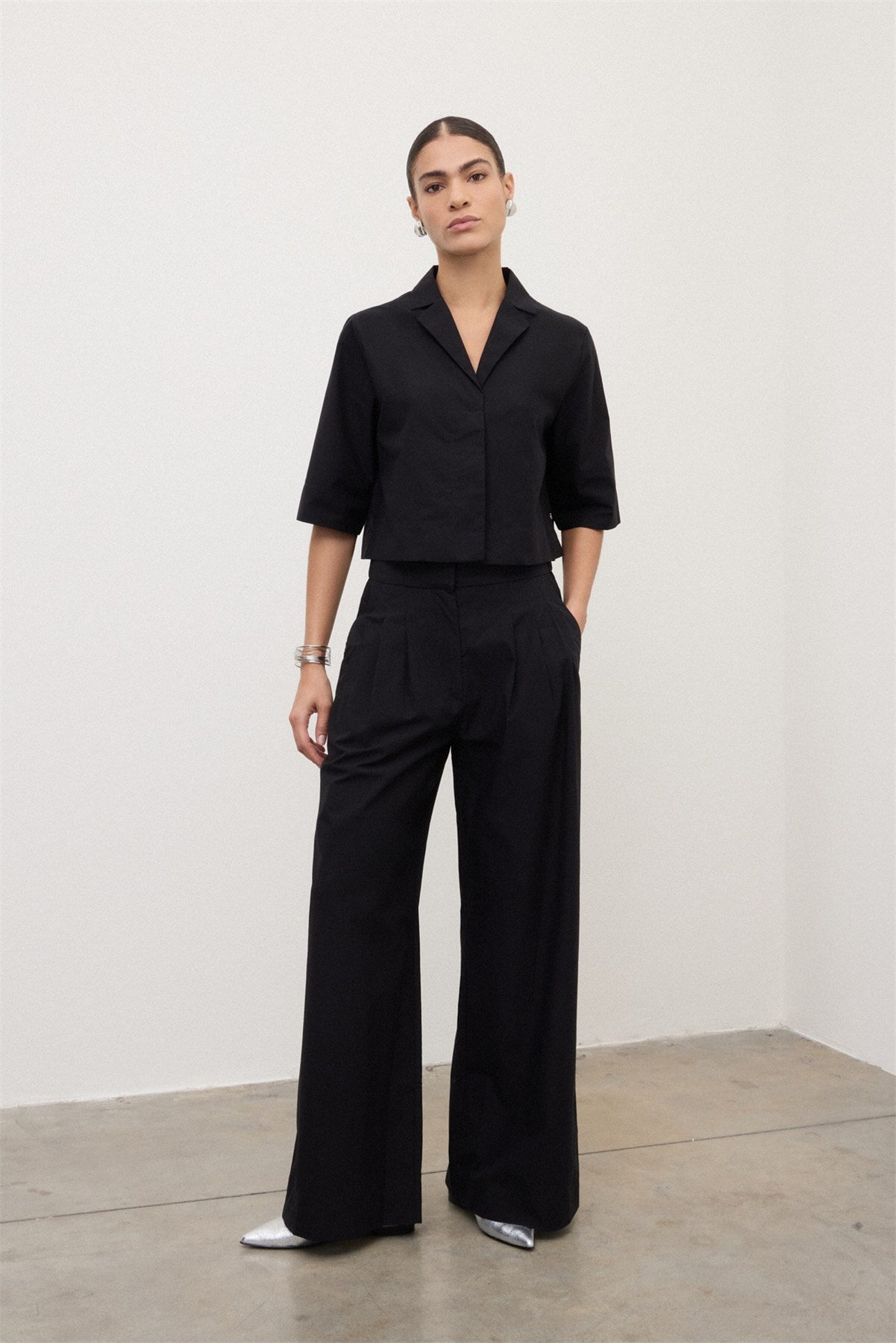 S6-DP9742-2 Pantalone Cotone Nero