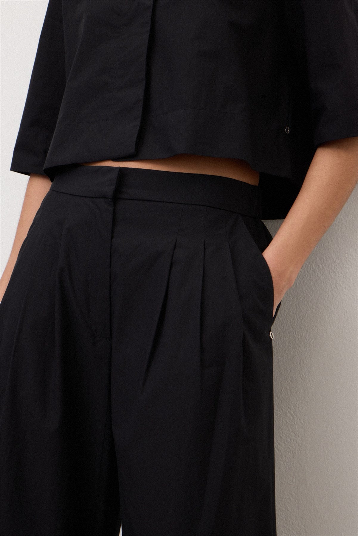 S6-DP9742-2 Pantalone Cotone Nero