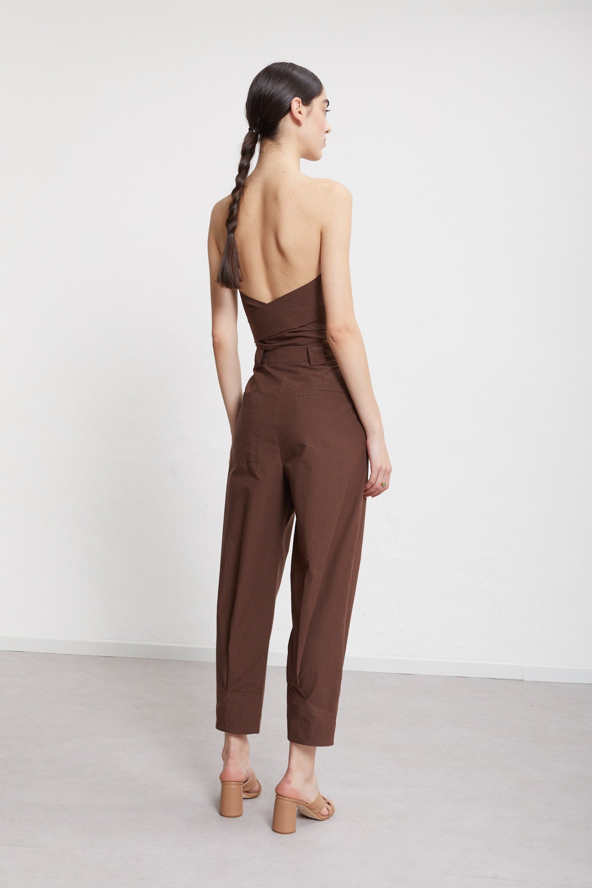 S5-DP9816 Pantalone in Popeline Cioccolato