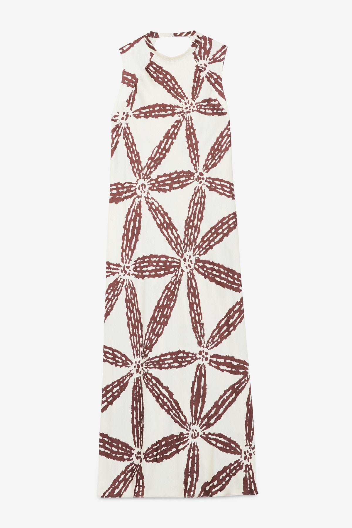 S5-DA5273 Abito Lungo in Raso di Viscosa Latte