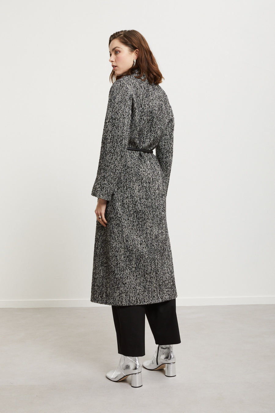 W5-DJ0070 Cappotto Lungo In Misto Lana