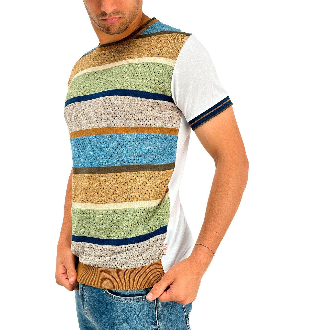 S4-BENNY T-Shirt Rigata Multicolor Var.1  Man