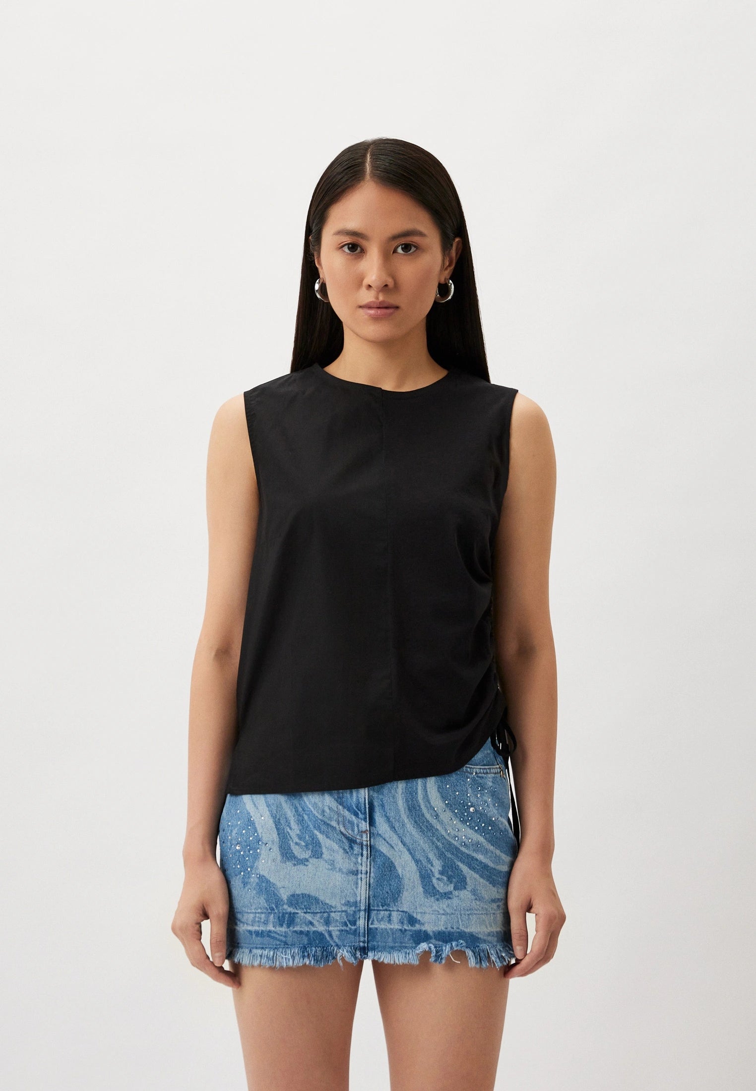 S4-2M4377 T-shirt con Coulisse Nero