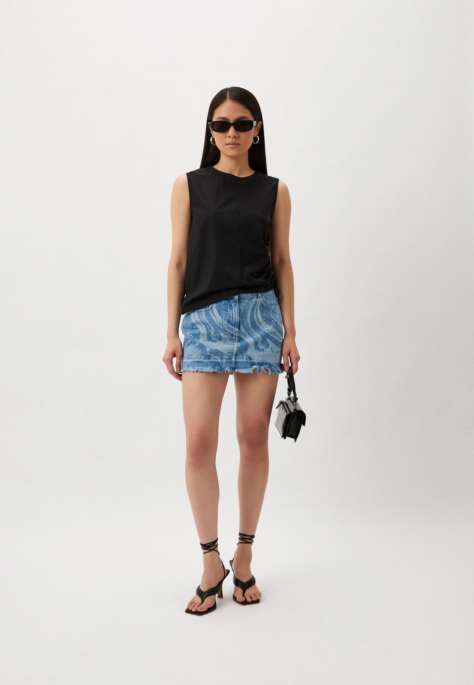 S4-2M4377 T-shirt con Coulisse Nero