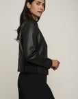 S4-RODY Leather Jersey Jacket Black