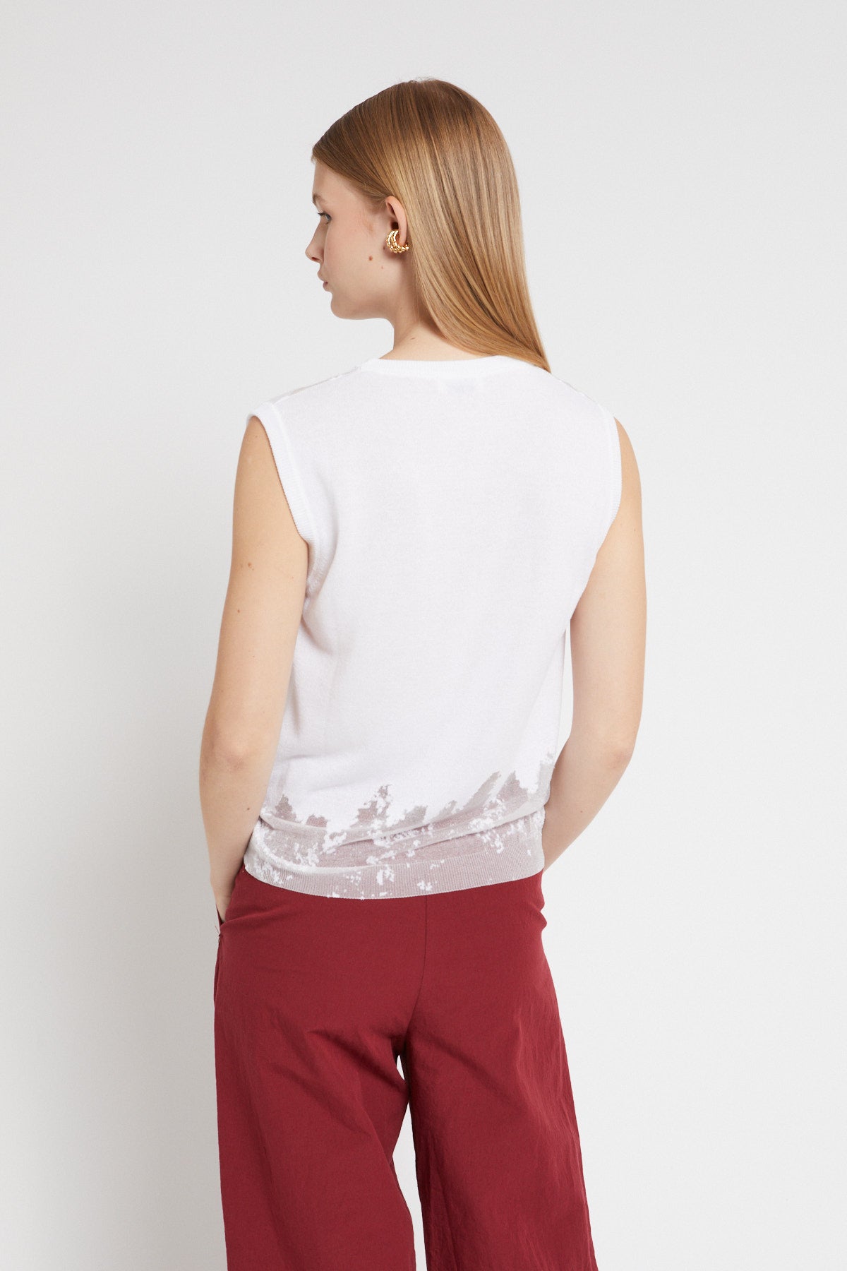 S5-DK9205 Top Effetto Nude Bianco