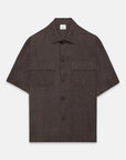 US6-GLITTER Overshirt Brown Man