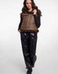 W6-SAMAR Gilet Ecopelliccia Dark Brown