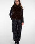 W6-SAMAR Gilet Ecopelliccia Dark Brown