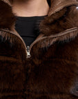 W6-SAMAR Gilet Ecopelliccia Dark Brown