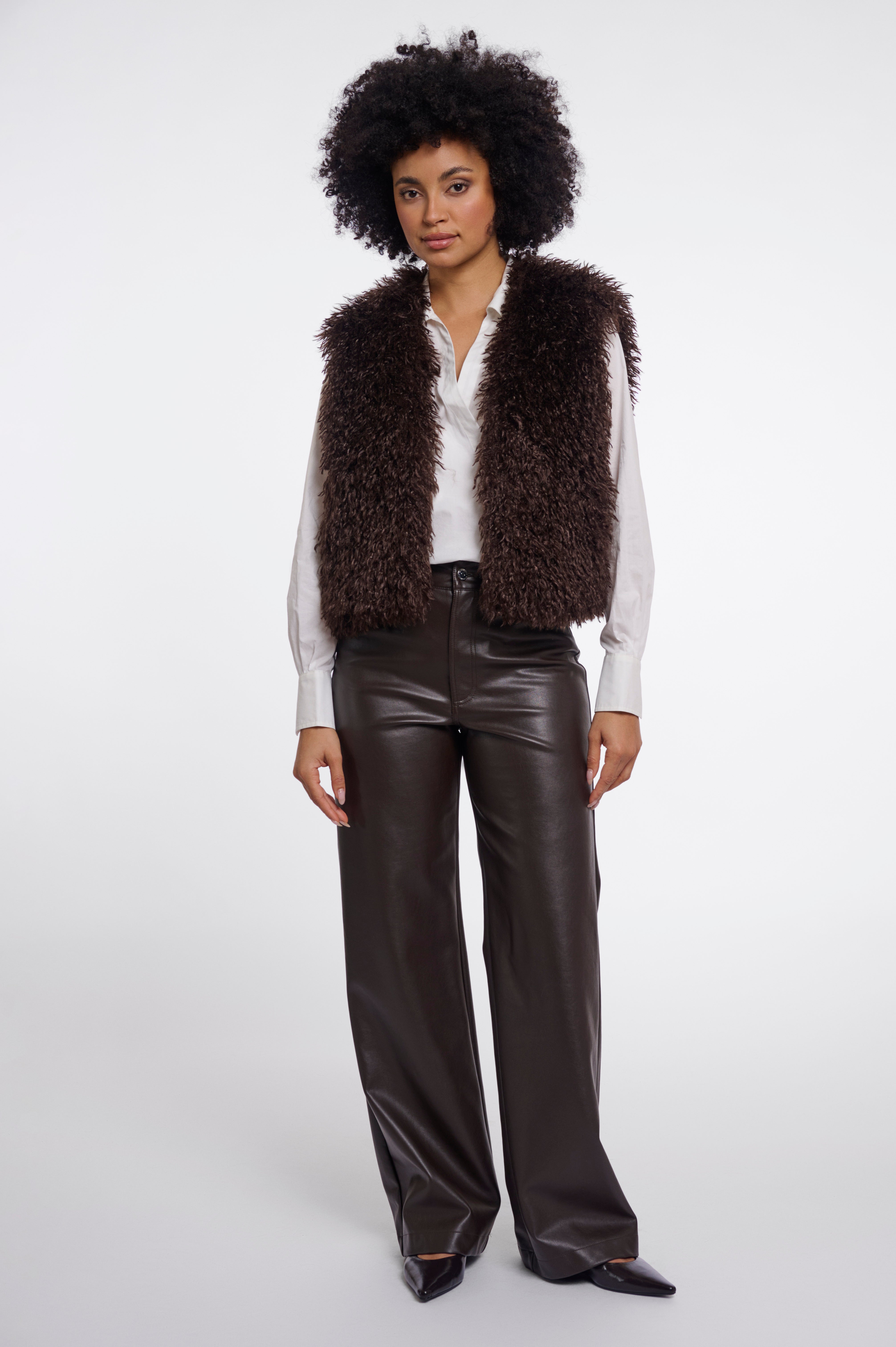 W6-SENSY Gilet Ecopelliccia Coffee Roast