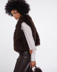 W6-SENSY Gilet Ecopelliccia Coffee Roast