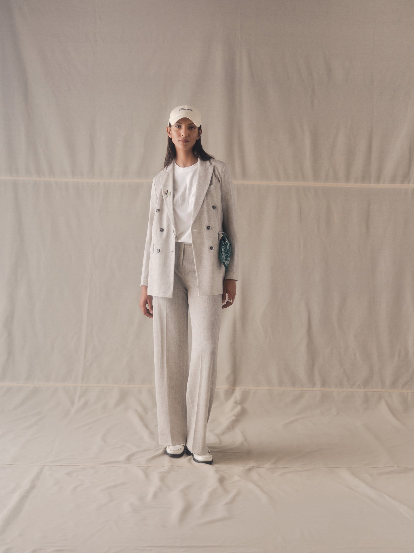 SD4-D3086 Pantalone Piquet Herringbone Naturale Woman