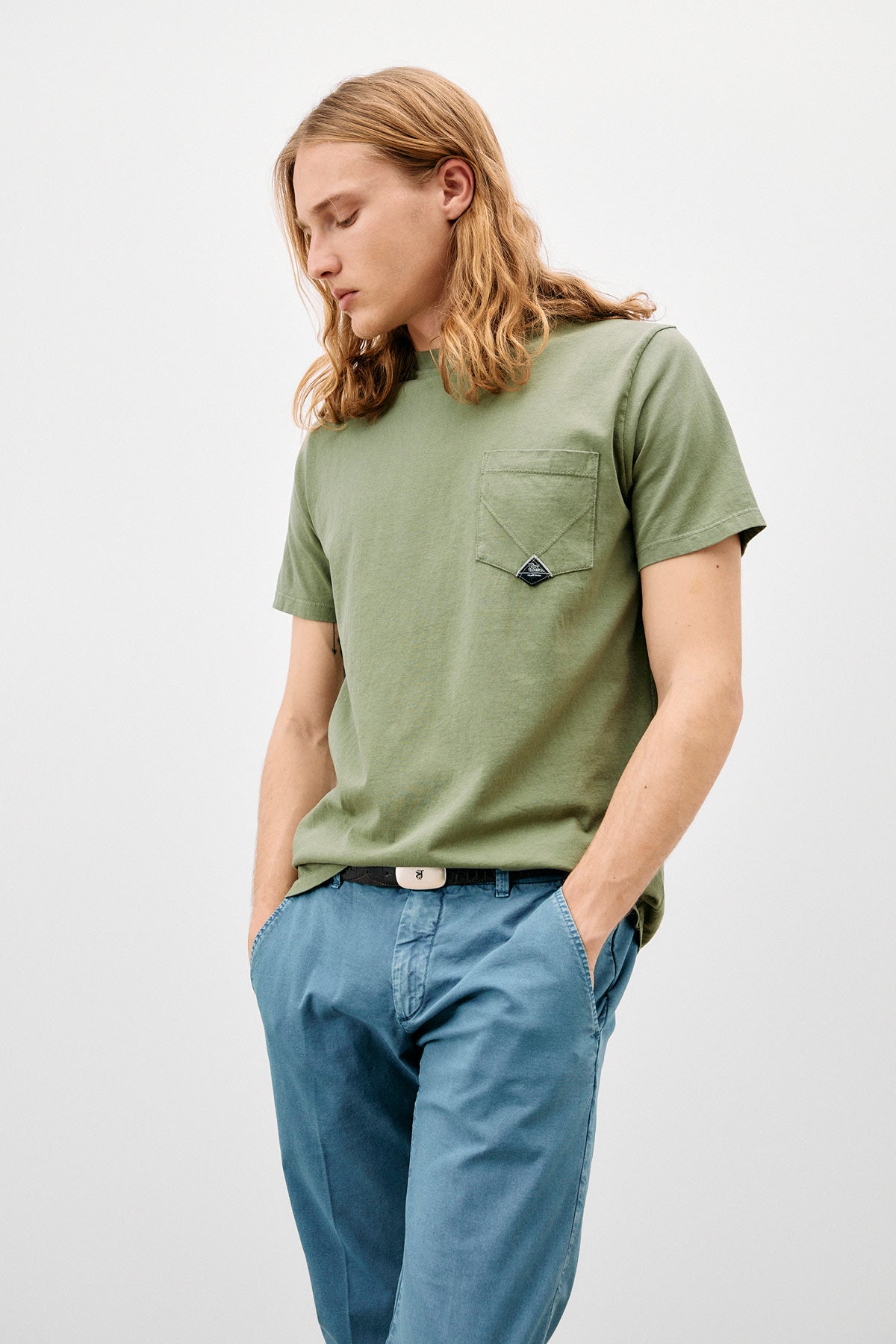 Pocket T-Shirt Jersey Azzurro Man