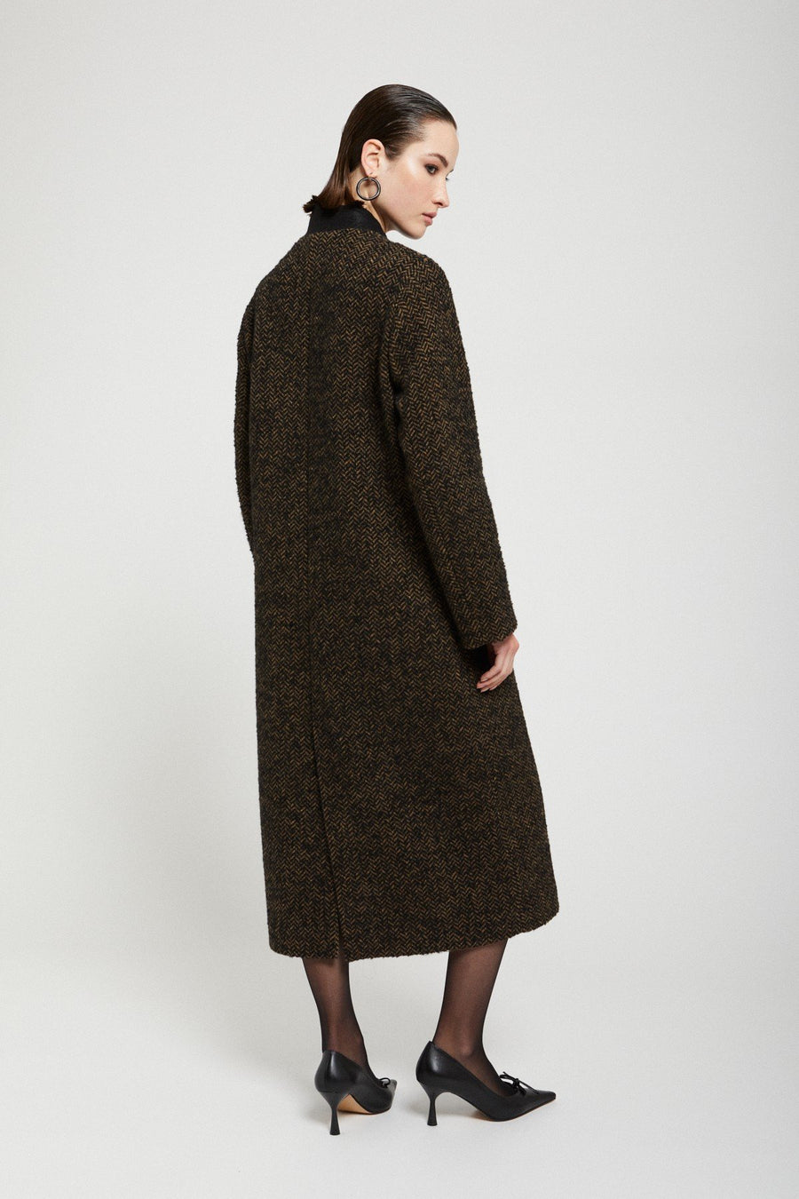 W4-DJ0036 Cappotto Doppiopetto Tweed Variante Unica