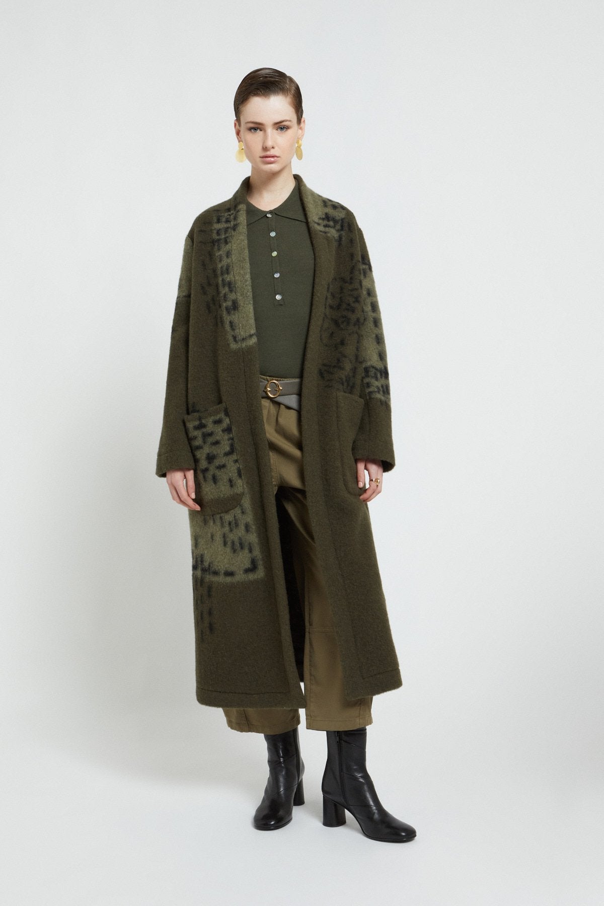 W5-DJ0073 Cappotto Lungo in Misto Lana