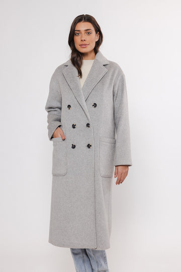 W4-TEUNI Long Coat Light Grey