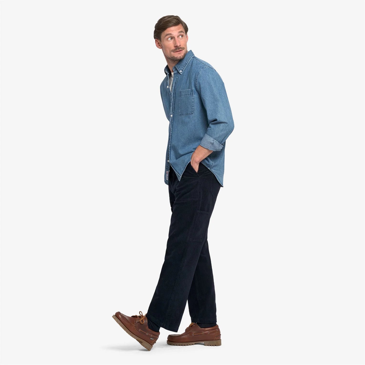 W6-MERCER 8OZ DENIM Camicia Blue Indigo Man