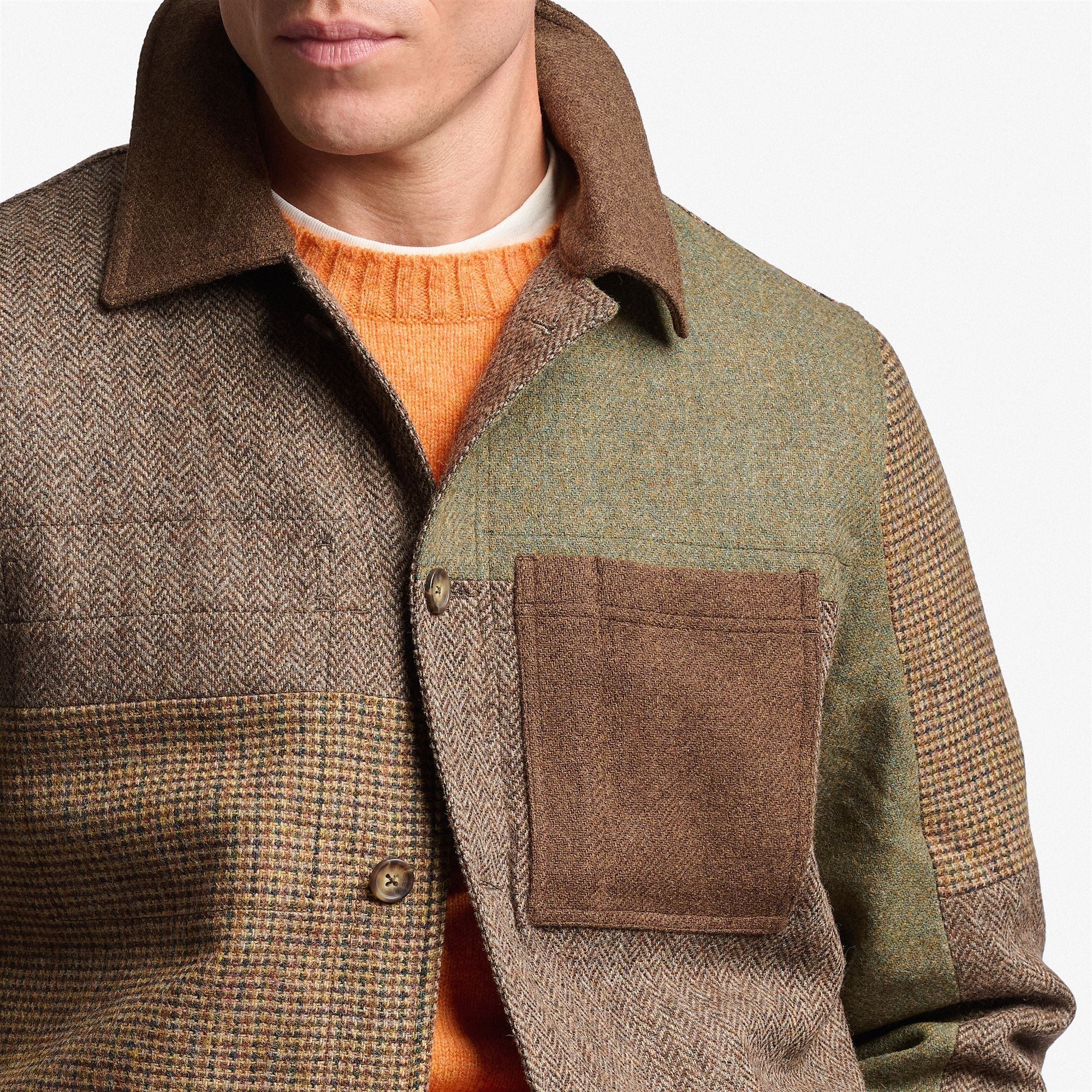 W6-DORR Giacca Patchwork Marrone Man