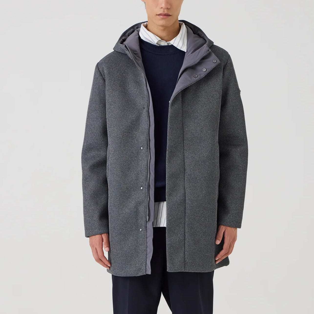 UW6-BREAD Parka Tricotech Grey Melange Man