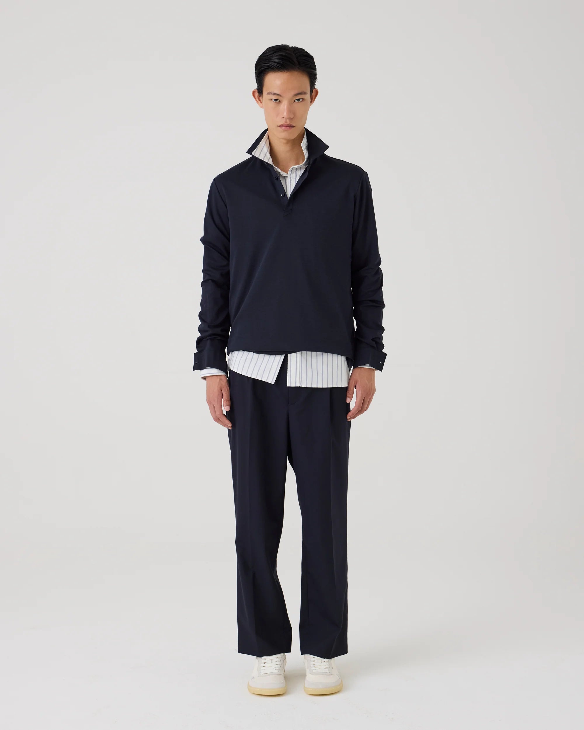 UW6-WEIRS LS Polo Navy Man