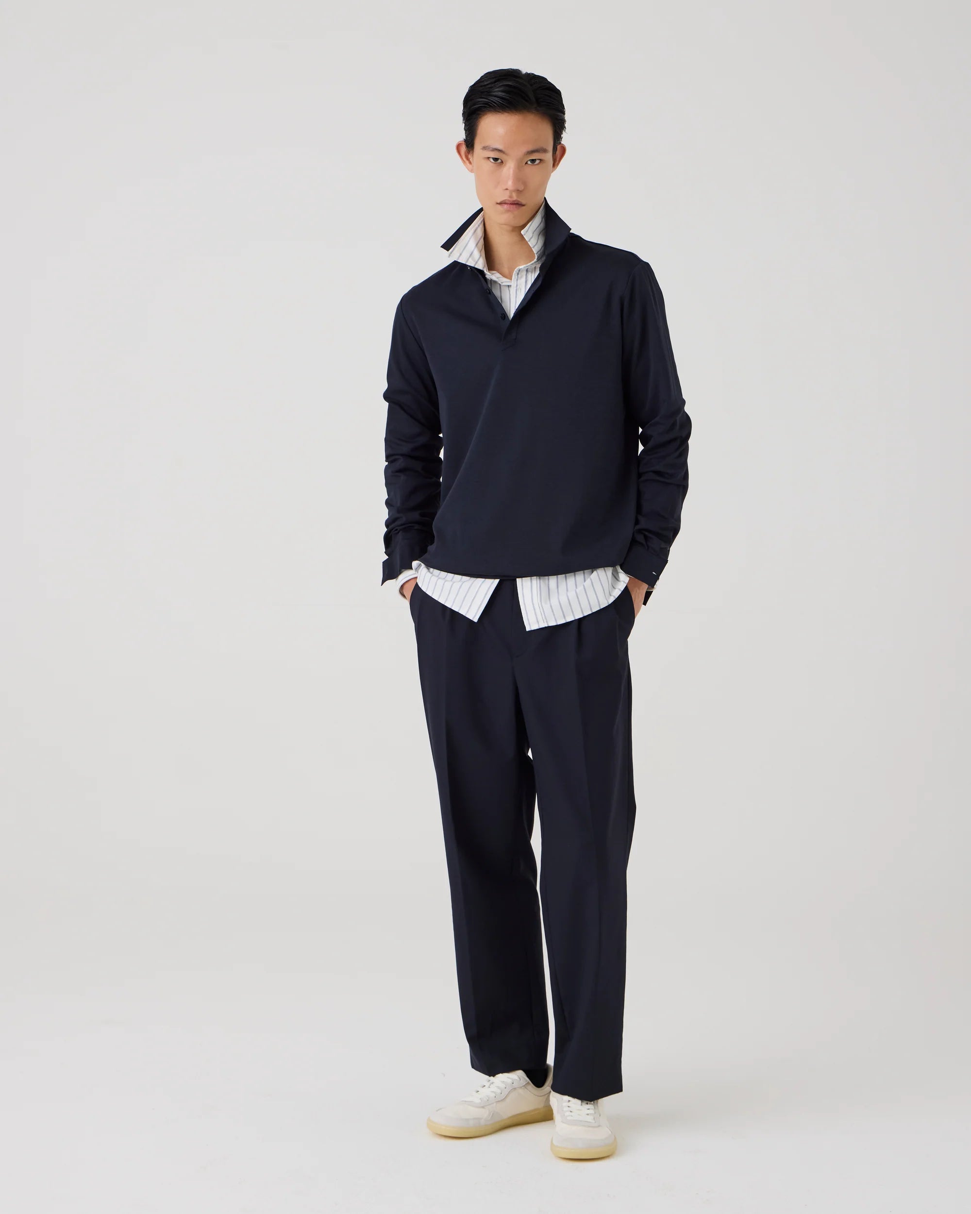UW6-WEIRS LS Polo Navy Man
