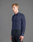 US4-253 Camicia Oxford Jacquard Blu Man