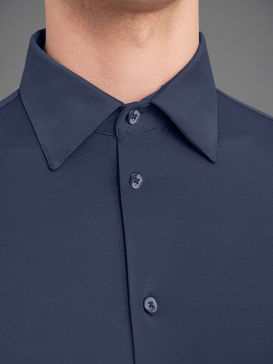 US4-253 Camicia Oxford Jacquard Blu Man