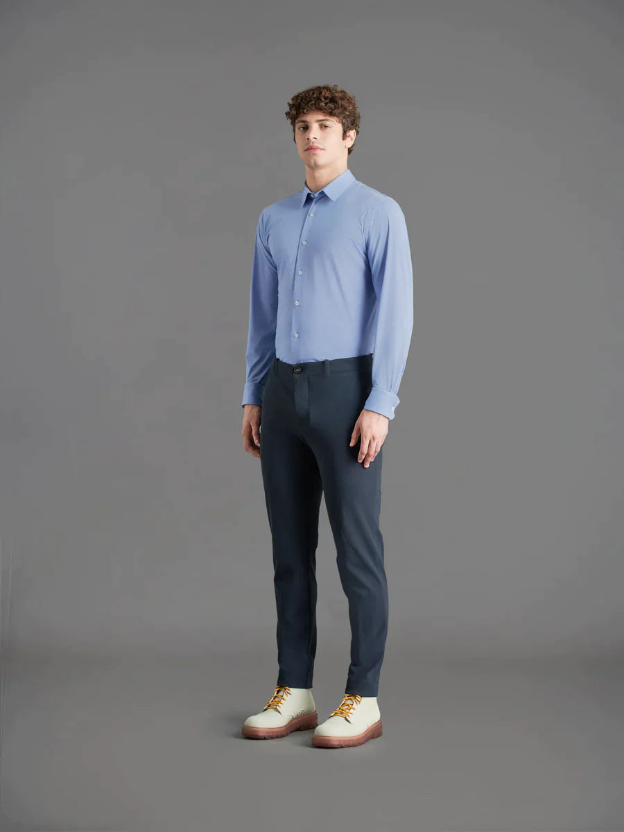 UW3-254 Camicia Oxford Jaquard Open WeekEnd Royal Man