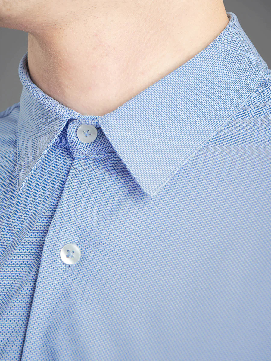 UW3-254 Camicia Oxford Jaquard Open WeekEnd Royal Man