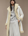 DW4-570 Lamb Coat Wom White Sand Woman