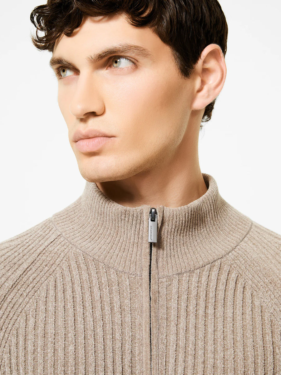 UW5-139 Maglia Velvet Rave Full Zip Tabacco Man
