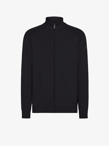 UW5-142 Maglia Cotton Plain Full Zip Blue/Black Man