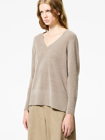 DW5-634 Maglia Velvet Vent V-Neck Tobacco Woman