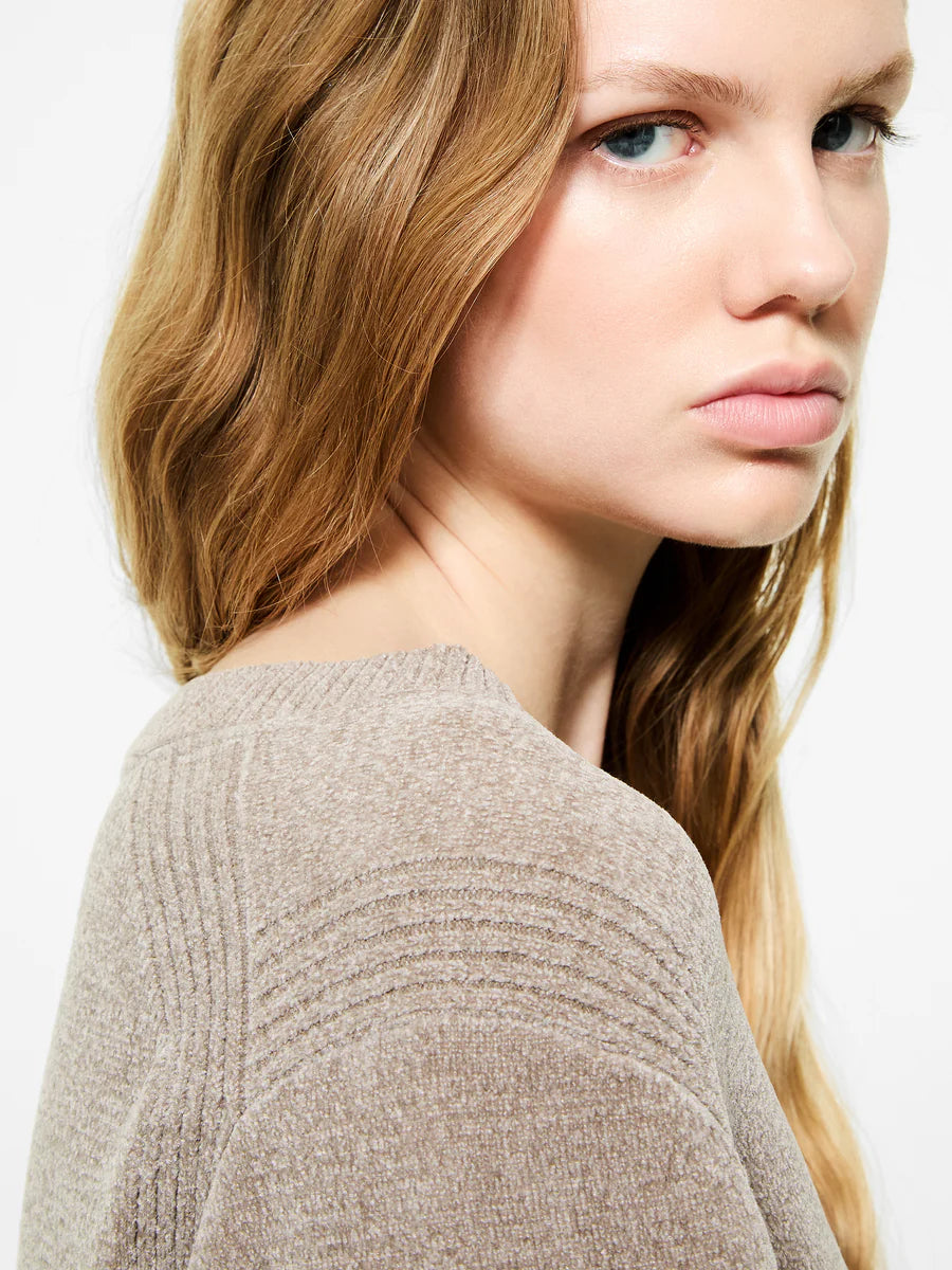 DW5-634 Maglia Velvet Vent V-Neck Tobacco Woman