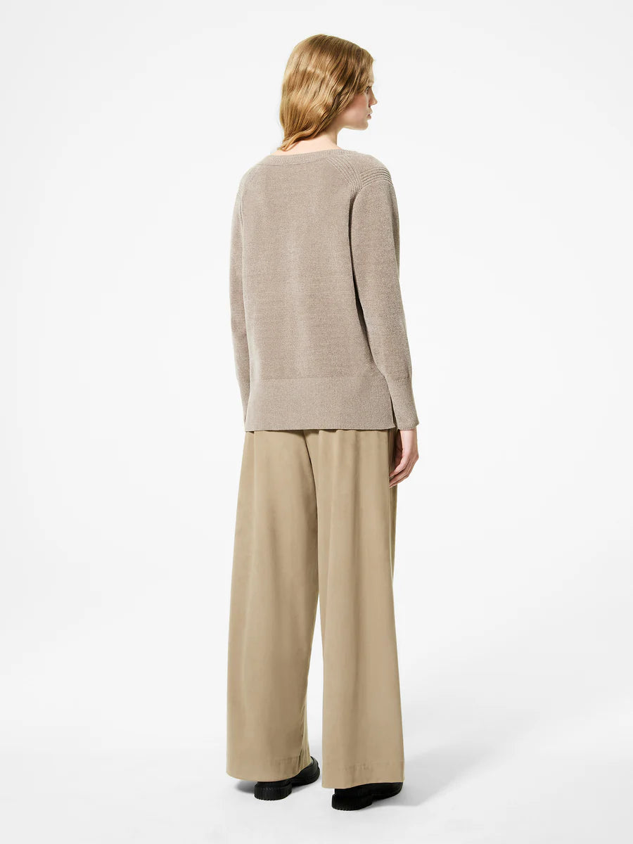 DW5-634 Maglia Velvet Vent V-Neck Tobacco Woman